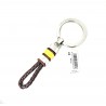 Portachiavi Luca Barra PK316 In Acciaio con Cuoio Marrone
