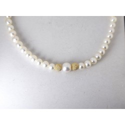 Collana Donna MIKIKO MC1555O1FCBI055 In Perle Con Sfere Oro Giallo