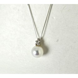 Collana Donna MIKIKO MD1017O4FABI065L In Oro Bianco Con Perla E Diamante