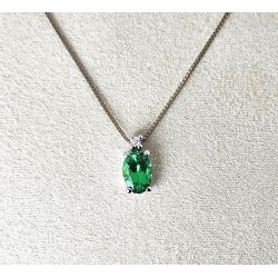 Collana Donna MIKIKO MD5034O4BE In Oro Bianco 18 Carati Con Smeraldo E Diamante