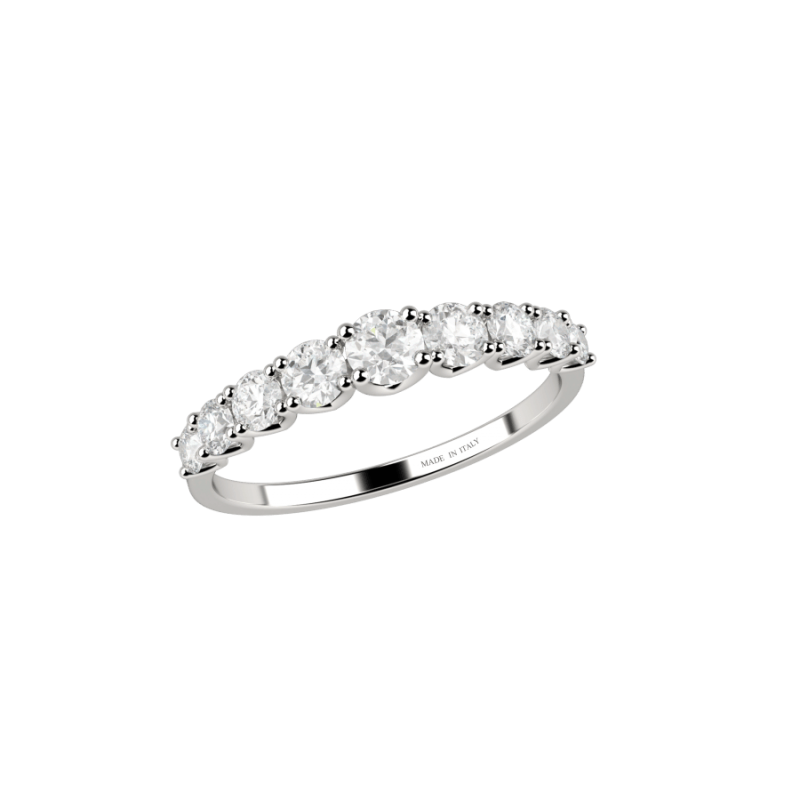 Anello Veretta Donna Elli's EL0618 In Oro Bianco 18Carati Con Diamanti