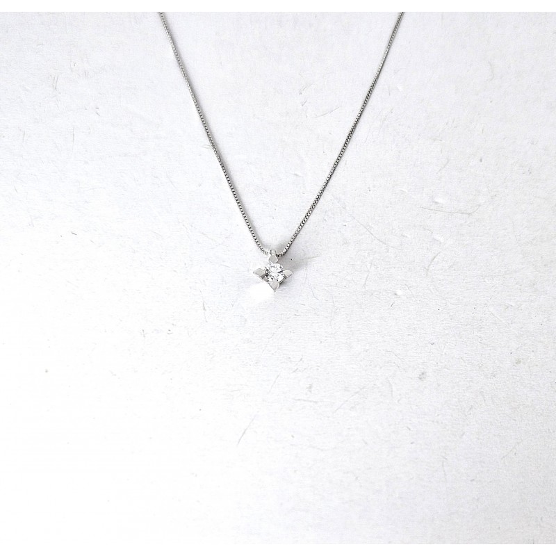 Collana Donna Elli's EL103207L Punto Luce In Oro Bianco Con Diamante
