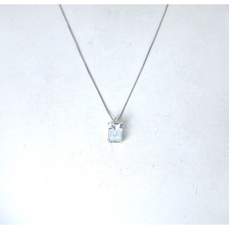 Collana Donna Elli's Nardelli EL0832 Con Acqua Marina Rettangolare E Diamanti