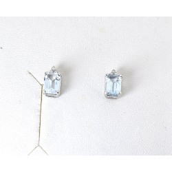 Orecchini Donna Elli's Nardelli EL0833 In Oro Bianco Con Acqua Marina E Diamanti