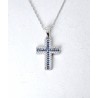 Collana Donna Lotus Silver LP3956-1/1 In Argento Con Croce E Zirconi Blu E Bianchi
