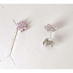 Orecchini Donna Lotus Silver LP3955-4/2 In Argento A Fiore Con Zirconi Rosa