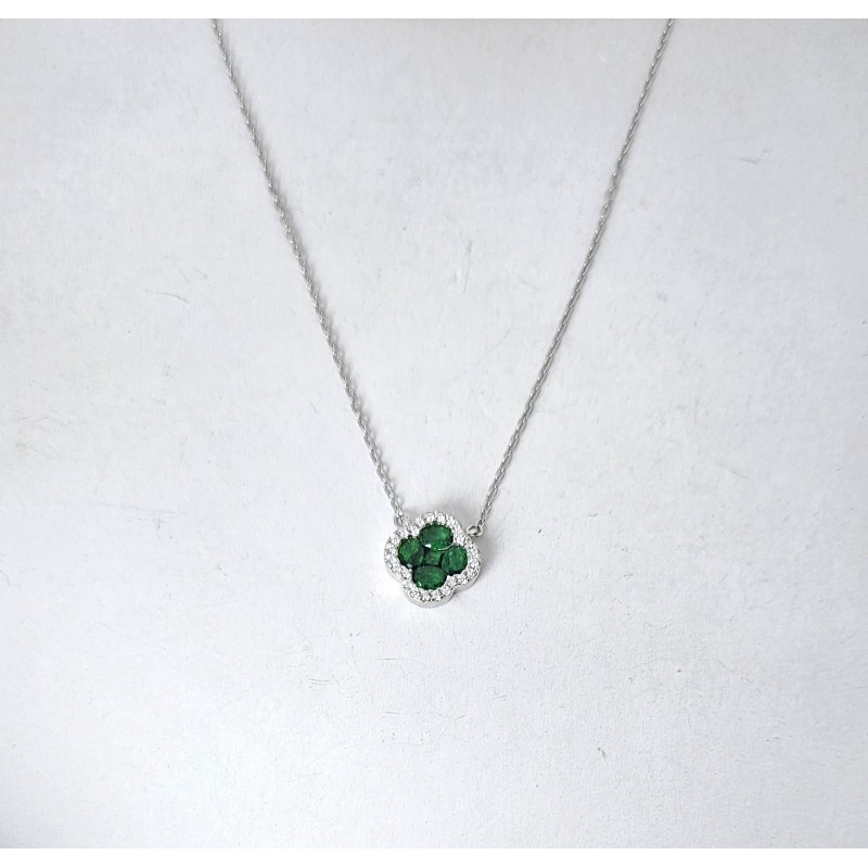 Collana Donna Lotus Silver LP3953-1/2 In Argento Con Zirconi Verdi