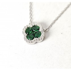 Collana Donna Lotus Silver LP3953-1/2 In Argento Con Zirconi Verdi
