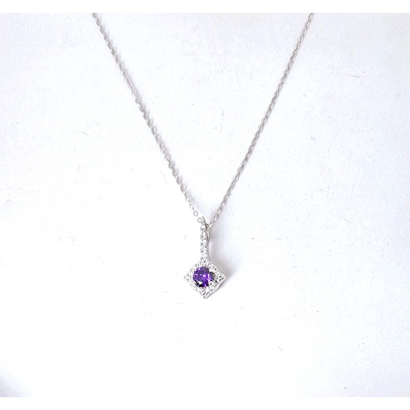 Collana Donna Lotus Silver LP3958-1/1 In Argento Con Zircone Viola