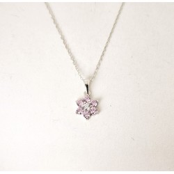 Collana Donna Lotus Silver LP3955-1/2 In Argento Con Fiore E Zirconi Rosa