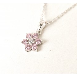 Collana Donna Lotus Silver LP3955-1/2 In Argento Con Fiore E Zirconi Rosa