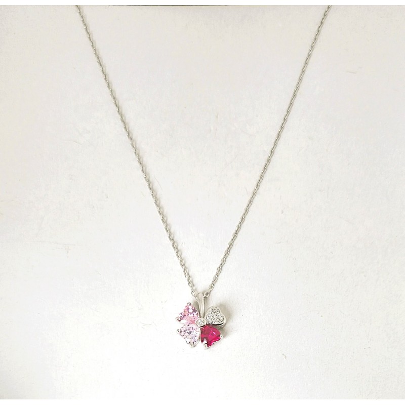 Collana Donna Lotus Silver LP3954-1/2 In Argento Con Quadrifoglio E Zirconi Multicolore