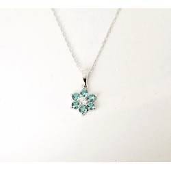 Collana Donna Lotus Silver LP3955-1/3 In Argento Con Fiore E Zirconi Verdi