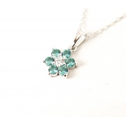 Collana Donna Lotus Silver LP3955-1/3 In Argento Con Fiore E Zirconi Verdi