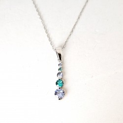Collana Donna Lotus Silver LP3957-1/1 In Argento Con Zirconi Verdi E Celesti