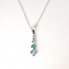 Collana Donna Lotus Silver LP3957-1/1 In Argento Con Zirconi Verdi E Celesti