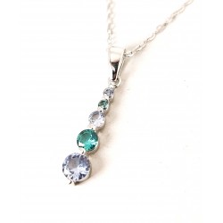 Collana Donna Lotus Silver LP3957-1/1 In Argento Con Zirconi Verdi E Celesti