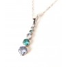 Collana Donna Lotus Silver LP3957-1/1 In Argento Con Zirconi Verdi E Celesti