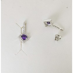 Orecchini Donna Lotus Silver LP3958-4/1 In Argento Con Zircone Viola