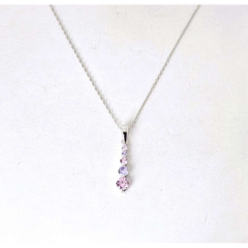 Collana Donna Lotus Silver LP3957-1/2 In Argento Con Zirconi Rosa E Glicine