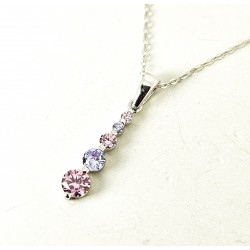 Collana Donna Lotus Silver LP3957-1/2 In Argento Con Zirconi Rosa E Glicine
