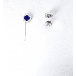 Orecchini Donna Lotus Silver LP3953-4/1 In Argento Con Zirconi Blu E Bianchi
