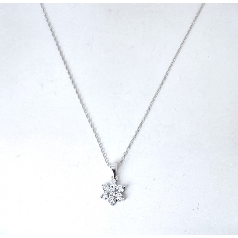 Collana Donna Lotus Silver LP3955-1/1 In Argento Con Fiore E Zirconi