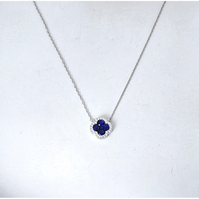 Collana Donna Lotus Silver LP3953-1/1 In Argento Con Zirconi Blu