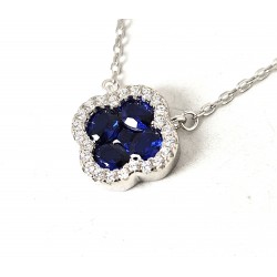 Collana Donna Lotus Silver LP3953-1/1 In Argento Con Zirconi Blu