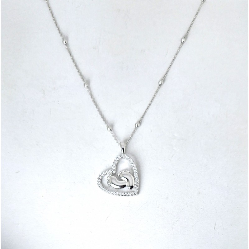 Collana Donna Lotus Silver LP3973-1/1 In Argento Con Cuore E Piedini