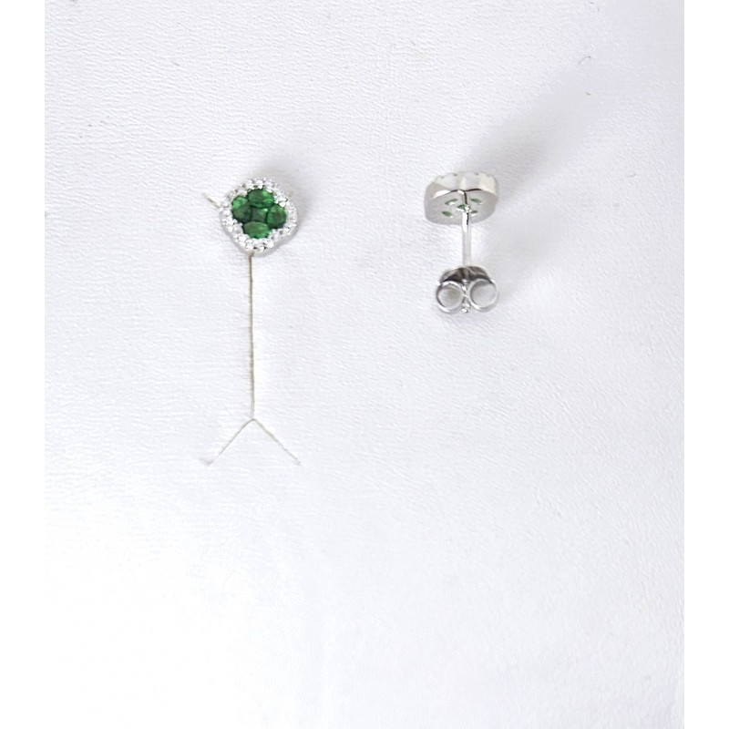 Orecchini Donna Lotus Silver LP3953-4/2 In Argento Con Zirconi Verdi