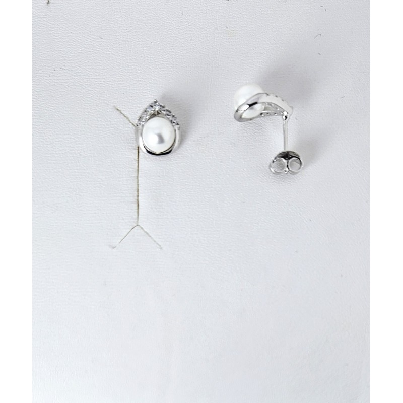 Orecchini Donna Lotus Silver LP3971-4/1 In Argento Con Perla E Zirconi