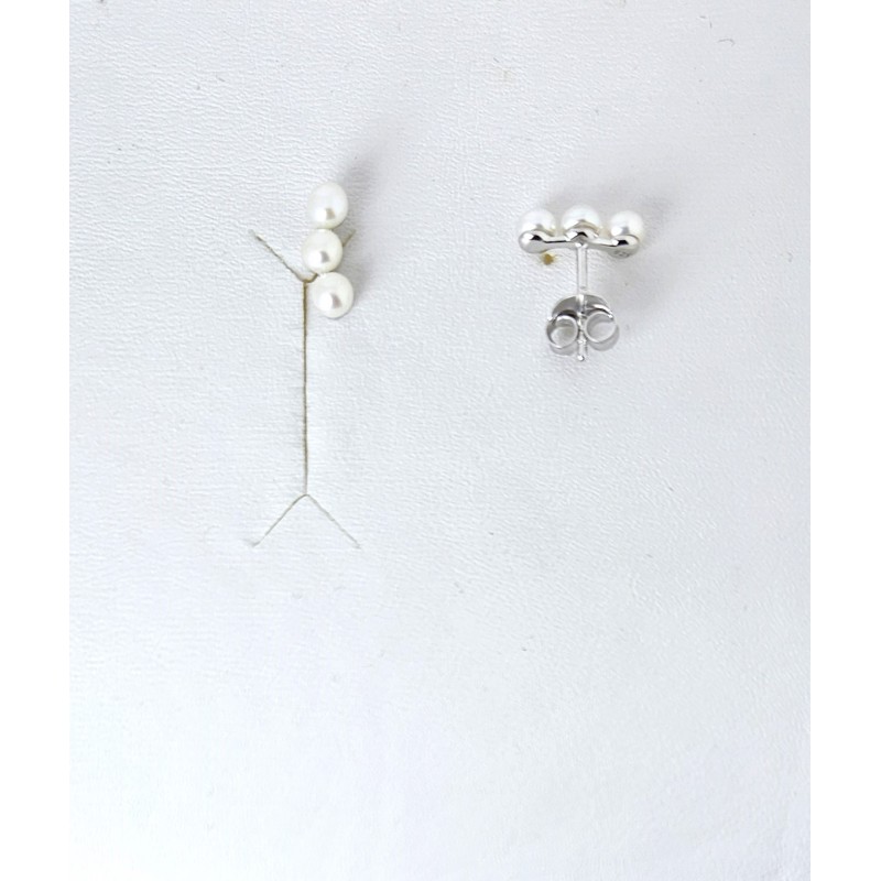 Orecchini Donna Lotus Silver LP3905-4/1 In Argento Con Perle Bianche