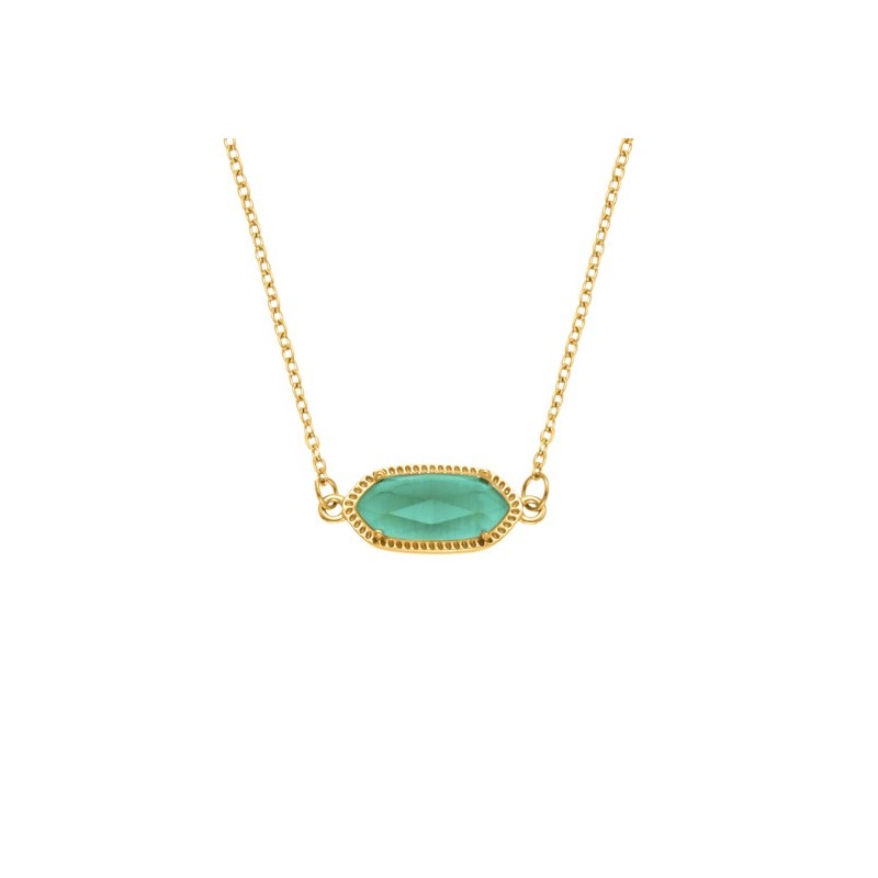 Collana Donna Lotus Style LS2820/1/2 In Acciaio Dorato Con Pietra Verde
