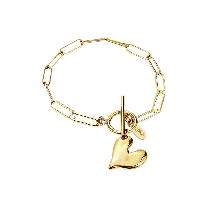 Bracciale Donna Lotus Style LS2764/2/2 A Catena In Acciaio Dorato Con Cuore