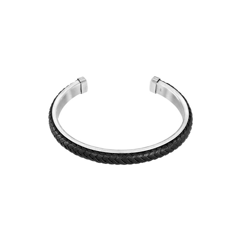 Bracciale Uomo Lotus Style LS2626/2/2 Rigido In Acciaio E Cuoio Nero