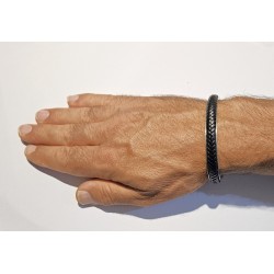 Bracciale Uomo Lotus Style LS2626/2/2 Rigido In Acciaio E Cuoio Nero