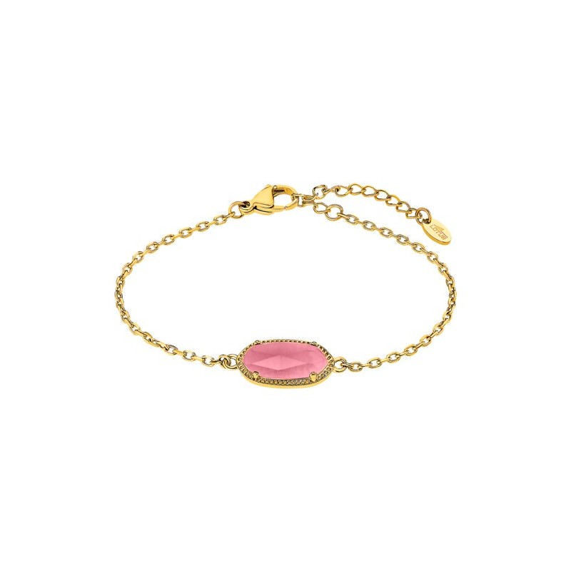 Bracciale Donna Lotus Style LS2820/2/1 In Acciaio Dorato Con Pietra Rosa