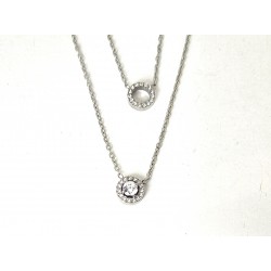 Collana Donna Lotus Style LS2736/1/1 Doppio Filo In Acciaio Con Zircone E Strass