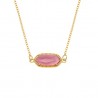 Collana Donna Lotus Style LS2820/1/1 In Acciaio Dorato Con Pietra Rosa