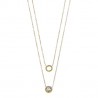 Collana Donna Lotus Style LS2736/1/2 Doppio Filo In Acciaio Dorato Con Zircone E Strass