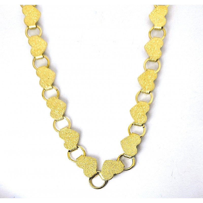 Collana Donna Lotus Style LS2728/1/1 In Acciaio Dorato Con Cuori Satinati