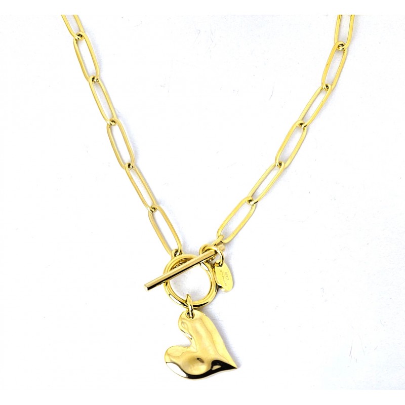 Collana Donna Lotus Style LS2764/1/2 In Acciaio Dorato A Catena Con Cuore