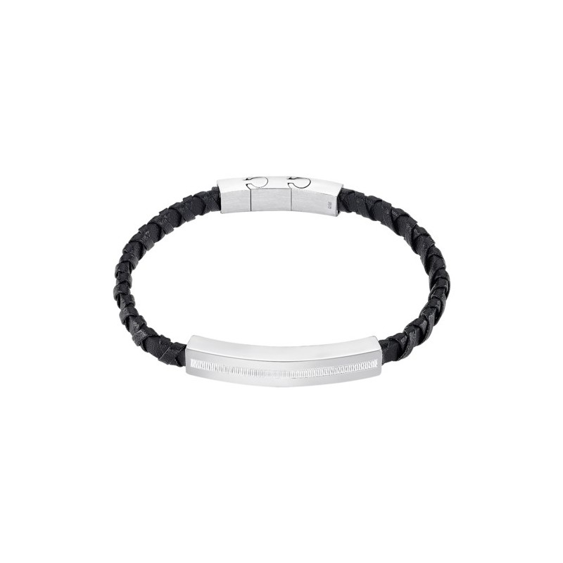 Bracciale Uomo Lotus Style LS2625/2/1 In Cuoio Nero E Acciaio