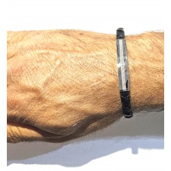 Bracciale Uomo Lotus Style LS2625/2/1 In Cuoio Nero E Acciaio