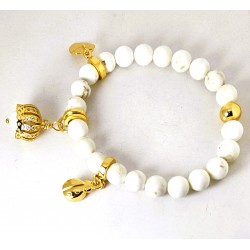 Bracciale Donna Gisel G-KABR000 BI Elastico Con Pietre Bianche E Campanella