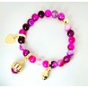 Bracciale Donna Gisel G-KABR000 R Elastico Con Pietre Rosa Fucsia E Campanella