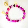 Bracciale Donna Gisel G-KABR000 R Elastico Con Pietre Rosa Fucsia E Campanella
