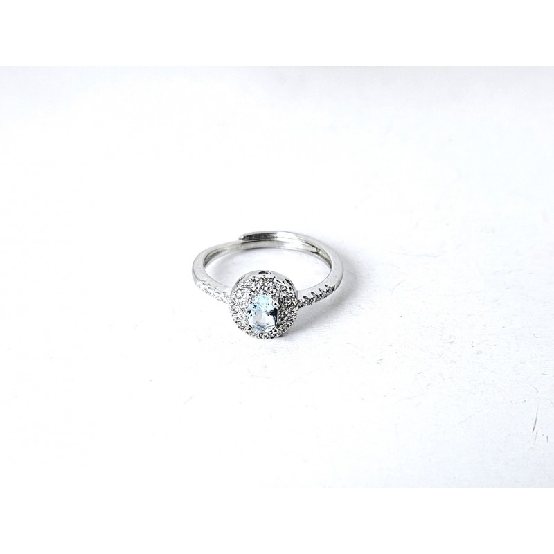 Anello Donna Gioja Argento CCD14 A In Argento Con Zircone Celeste Chiaro