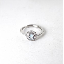 Anello Donna Gioja Argento CCD14 A In Argento Con Zircone Celeste Chiaro